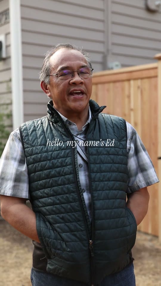Ed in front of his new cedar fence